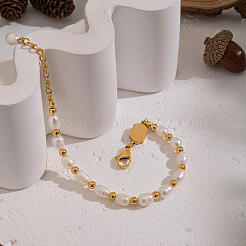 Natural Freshwater Pearl & Stainless Steel Beaded Bracelets for Women&nbsp;XK1851