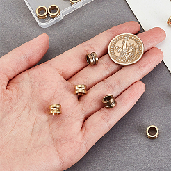24個2色真鍮ビーズ  大穴ビーズ  コラム  ミックスカラー  9x6mm  穴：6mm  12個/カラー&nbsp;FIND-AR0002-32