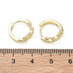 Brass Micro Pave Cubic Zirconia Hoop Earrings&nbsp;KK-CBA30C7-06G