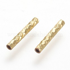 メッキ真鍮チューブビーズラック  長持ちメッキ  ゴールドカラー  10x1.5mm  穴：0.5mm&nbsp;X-KK-A142-006G