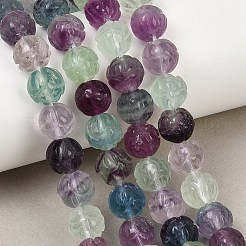 Natural Fluorite Carved Beads Strands&nbsp;G-L634-J04-B01
