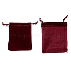 レクタングルベルベットポーチ  ギフトバッグ  暗赤色  12x10cm&nbsp;X1-TP-R002-10x12-02