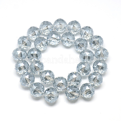 電気メッキガラスビーズ連売り  メッキパールカラーの  多面カット  ラウンド  透明  17~18x17~18mm  穴：2mm  約30個/連  22.8インチ&nbsp;EGLA-S137-07