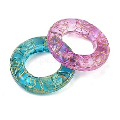 Baking Paint and Golden Metal Enlaced Glass Beads&nbsp;DGLA-T004-13M