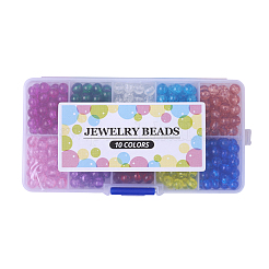 Spray Painted Transparent Crackle Glass Beads Strands&nbsp;CCG-X0002-B
