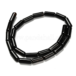 染め加工天然石瑪瑙ビーズ連売り  コラム  ブラック  15.5~16x6~6.5mm  穴：1mm  約24~25個/連  14.96~15.35''（38~39センチメートル）&nbsp;G-G203-01A
