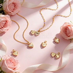 10Pcs Brass Micro Pave Clear Cubic Zirconia Locket Pendants&nbsp;KK-UN0006-27