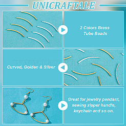 200Pcs 2 Colors Brass Tube Beads&nbsp;KK-UN0003-79