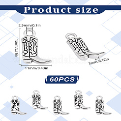 チベット風アロイペンダント60個  ウエストカウボーイブーツチャーム  アンティークシルバー  18x11x3mm  穴：2.5mm&nbsp;FIND-LP0001-76AS