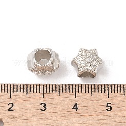 CCBプラスチックヨーロピアンビーズ  スター  大穴ビーズ  プラチナ  9x10x7mm  穴：4.5mm&nbsp;CCB-N006-31P