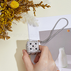 1Pc Dice Metal Rhinestone Car Pendant Decorations&nbsp;HJEW-CN0001-45A