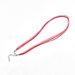 Waxed Cord and Organza Ribbon Necklace Making&nbsp;NCOR-T002-162