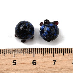 手作りのランプワークの凹凸のあるビーズ  ブルーベリー  ブラック  10.5x9.5~10.5mm  穴：1.6mm&nbsp;LAMP-V002-01A
