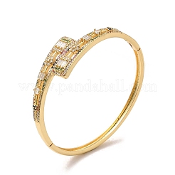 Colorful Cubic Zirconia Flower Cuff Bangle&nbsp;BJEW-A136-09G