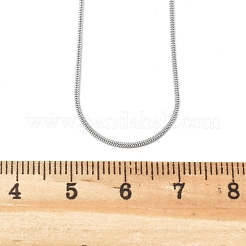 変色しない304ステンレススチールスクエアスネークチェーンネックレス  カニカン付き  ステンレス鋼色  17.7インチ（45cm）  1mm&nbsp;NJEW-P170-01P-05