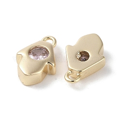 Brass Micro Pave Cubic Zirconia Charms&nbsp;KK-G491-27G-03