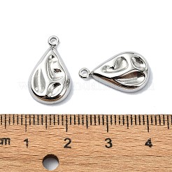 変色しない304ステンレススチールペンダント  ティアドロップチャーム  ステンレス鋼色  18x10.5x3mm  穴：1.6mm&nbsp;STAS-L022-345P