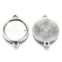 Tibetan Style Alloy Cabochon Connectors Settings&nbsp;TIBE-S322-010C-AS-RS