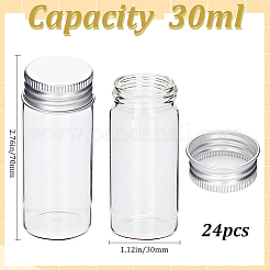 24Pcs Clear Glass Bottles Bead Containers&nbsp;CON-SC0001-09A