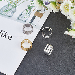 6Pcs 3 Styles Brass Rings&nbsp;FIND-SC0010-81