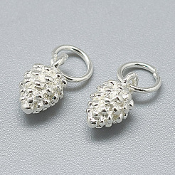 925スターリングシルバーチャーム  丸カン付き  松かさ  銀  10x5.5x5.5mm  穴：4mm&nbsp;STER-T002-297S