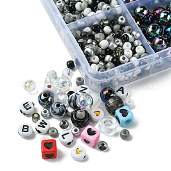 DIY アクリル & プラスチック ビーズ ブレスレット 作成キット  ミックスカラー  4~150x0.8~100x0.5~8mm  穴：1~3.8mm&nbsp;DIY-FS0006-42