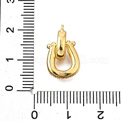 Brass Micro Pave Cubic Zirconia Fold Over Clasps&nbsp;KK-D356-13G