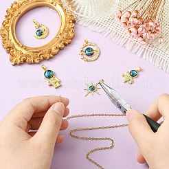 5Pcs 5 Styles Brass Micro Pave Cubic Zirconia Pendants&nbsp;KK-CJ0003-57