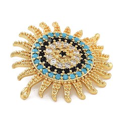 Rack Plating Brass Micro Pave Cubic Zirconia Connector Charms&nbsp;KK-Z071-41G