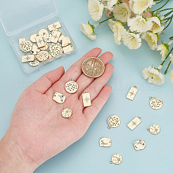 合金ペンダント  クリスタルラインストーン付き  カドミウムフリー＆ニッケルフリー＆鉛フリー  スターとフラットラウンド  18KGP本金メッキ  15x12x2mm  穴：1.5mm&nbsp;FIND-BC0001-89