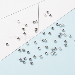 変色しにくい丸型 316 サージカルステンレス スペーサービーズ  ステンレス鋼色  3mm  穴：1mm&nbsp;X-STAS-N032-02-3mm
