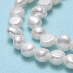 天然養殖淡水パールビーズ連売り  研磨両側  リネン  4.5~5x5~5.5x3.5~4.5mm  穴：0.6mm  約76個/連  13.58~13.78''（34.5~35センチメートル）&nbsp;PEAR-A005-07F-01