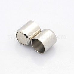 Tarnish Resistant Column 304 Stainless Steel Magnetic Clasps with Glue-in Ends&nbsp;STAS-N041-03