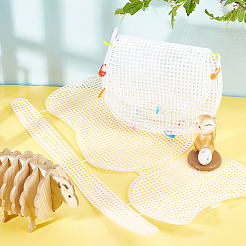 プラスチックメッシュキャンバスバッグシートセット  DIYクラフトニットハンドバッグアクセサリー用  ホワイト  42.5x23.3x0.15cm  穴：4mm&nbsp;DIY-WH0185-33