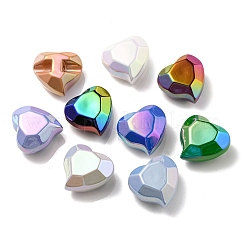UVメッキレインボー虹色アクリルビーズ  ハート  ミックスカラー  22x23x13mm  穴：3.5mm&nbsp;OACR-P010-03
