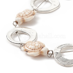 Synthetic Turquoise(Dyed) Turtle Link Bracelets&nbsp;BJEW-JB09195-02