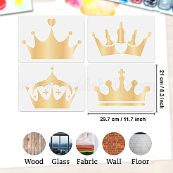 4Pcs 4 Styles PET Hollow Out Drawing Painting Stencils&nbsp;DIY-WH0669-062