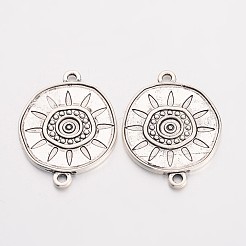 合金リンクコネクター  鉛フリー及びカドミウムフリー  フラットラウンド  アンティークシルバー色  30x23x2.5mm  穴：2mm&nbsp;EA474Y