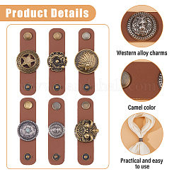 7Pcs 7 Styles Antique Bronze Zinc Alloy Scarf Clips&nbsp;AJEW-HS0001-38