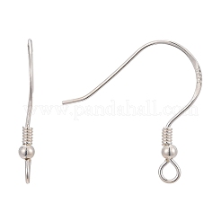 925スターリングシルバーピアスフック  スタンプ925個付き  銀  18x19x2mm  穴：1.5mm  24ゲージ  ピン：0.5mm&nbsp;STER-K167-053A-S
