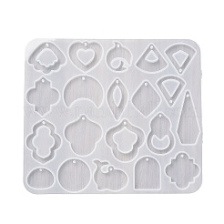 幾何学的なイヤリングペンダント DIY シリコン型  レジン型  UVレジン用  エポキシ樹脂工芸品作り  透明  113x129x4.5mm  内径：14~38.5x15~28.5mm  穴：2mm&nbsp;LS-DIY-Q033-05A