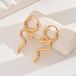 Brass Retro Snake Hoop Earrings&nbsp;OV7667