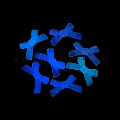 光沢のあるツートンカラーの透明アクリルビーズ  蝶結び  暗闇で光る  グリッターパウダー付き  ミックスカラー  21x34x6~6.5mm  穴：2mm  約370個/500g&nbsp;OACR-Q199-33
