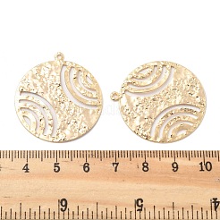 真鍮チャーム  ラウンド  長持ちメッキ  18KGP本金メッキ  33.5x30.5x0.8mm  穴：1.4mm&nbsp;KK-V003-09