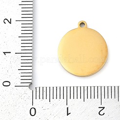 304ステンレスペンダント  エナメル  フラットラウンド、月と星のチャーム付き  ゴールドカラー  マリンブルー  17x15x1.7mm  穴：1.4mm&nbsp;STAS-F315-09G-09