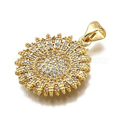 Rack Plating Brass Micro Pave Cubic Zirconia Pendants&nbsp;KK-K401-52B-G