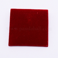 ベルベットのバッグ  鉄のスナップボタン付き  ジュエリーポーチバッグ  ギフトバッグ  暗赤色  7.1x6.9cm&nbsp;TP-WH0005-02D