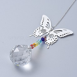 Crystals Chandelier Suncatchers Prisms Chakra Hanging Pendant&nbsp;AJEW-I040-18P