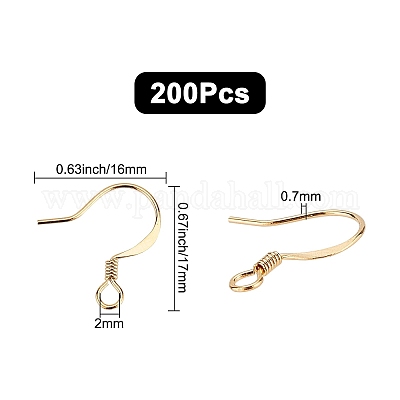 200Pcs Brass Earring Hooks&nbsp;KK-CN0001-35-1