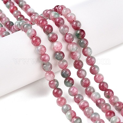 Dyed Natural White Jade Beads Strands&nbsp;G-T138-6mm-210-12-1